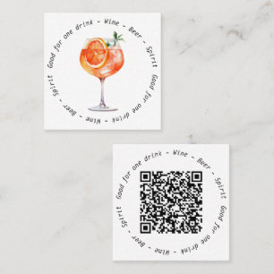 Business Event Aperol QR Code Drink Voucher Square Business Card