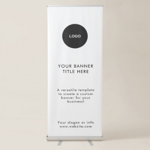 Business Event   Black Modern Minimalist Logo Retractable Banner