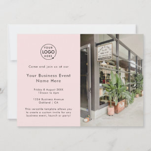 Business Event   Blush Pink Modern Simple Photo Invitation