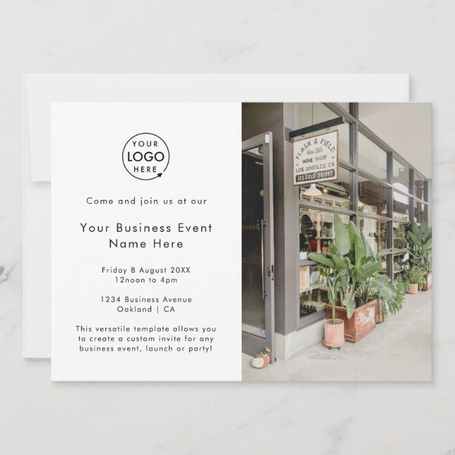 Business Event | Minimalist Professional Photo Invitation (Front)