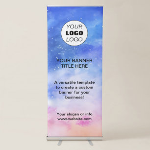 Business Event Navy Blue Modern Minimalist Logo Retractable Banner