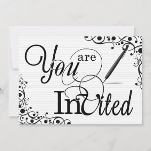 Business Event or Party Classic Black and White Invitation