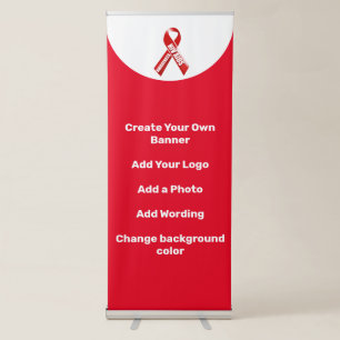 Business event red ribbon HIV Aids awareness Retractable Banner