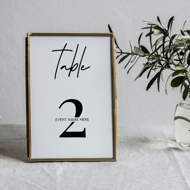 Business Event Simple Black & White Table Number (Creator Uploaded)