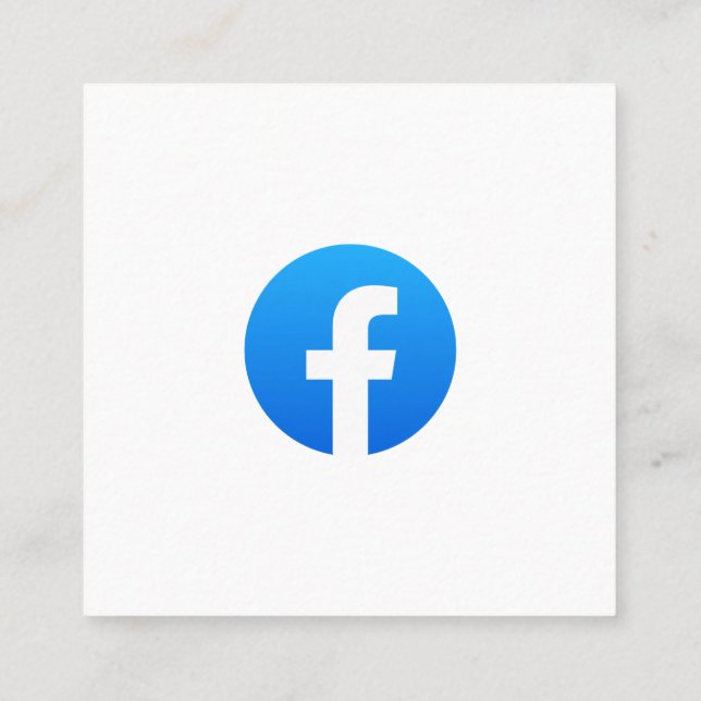 Business Facebook Minimal White / social media Square Business Card (Back)