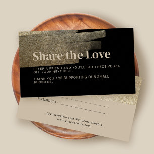 Business  Faux Gold Brush Referral Card