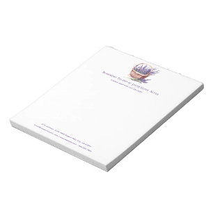 Business Florist Watercolor Lavender Custom Notepad