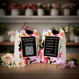 Business Flowers Scan QR Code Order Floral