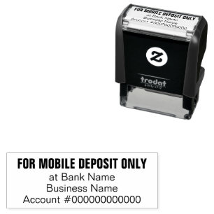 Business For Mobile Deposit Only at Bank Name Self-inking Stamp