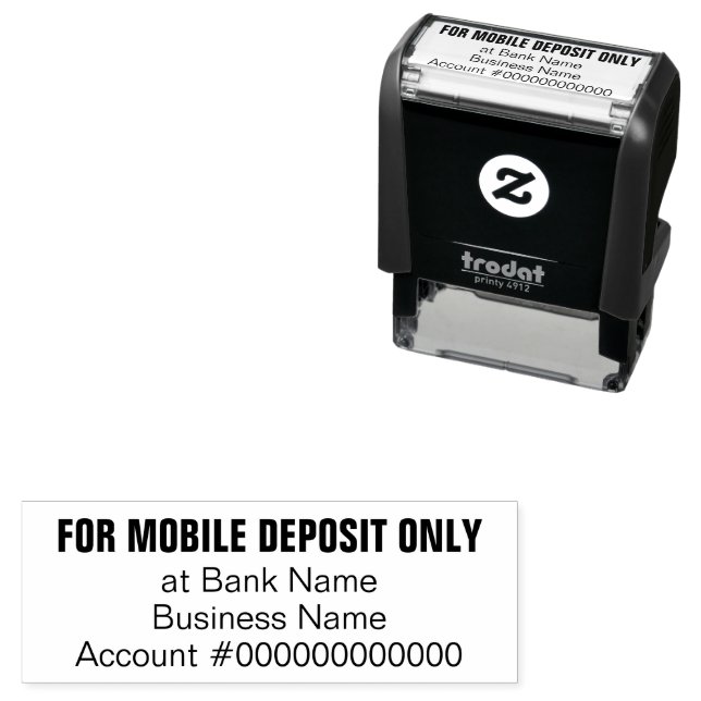 Business For Mobile Deposit Only at Bank Name Self-inking Stamp (In Situ)
