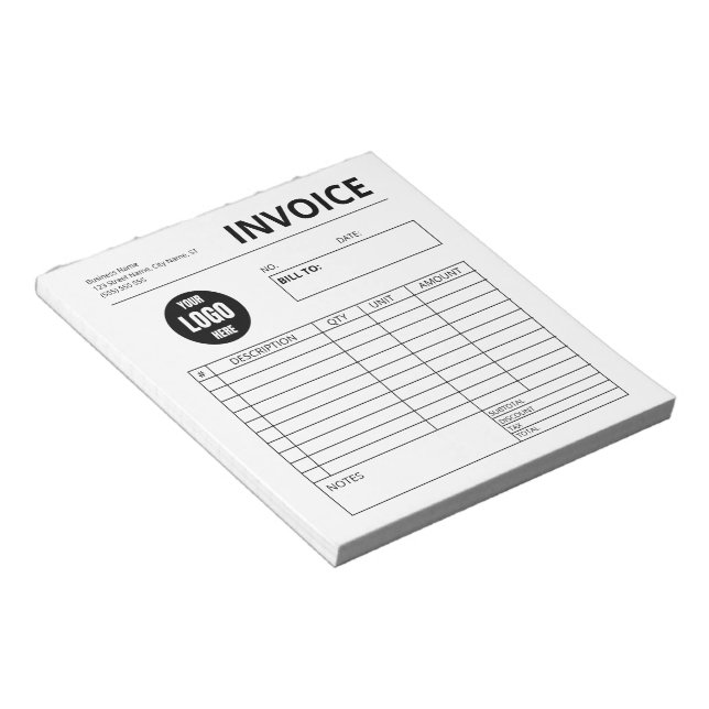 Business Form Invoice Template Notepad (Angled)