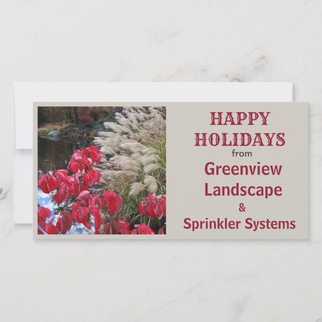 Business Garden Landscape Dogwood Holiday Card (Front)