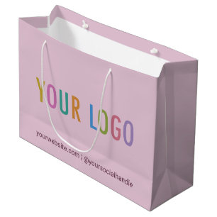 Business Gift Bag Custom Company Logo Mauve Purple