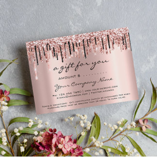 Business Gift Certificate Beauty Modern Rose Drips