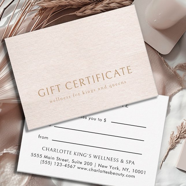 BUSINESS GIFT CERTIFICATE, Beige Modern Minimalist (Creator Uploaded)