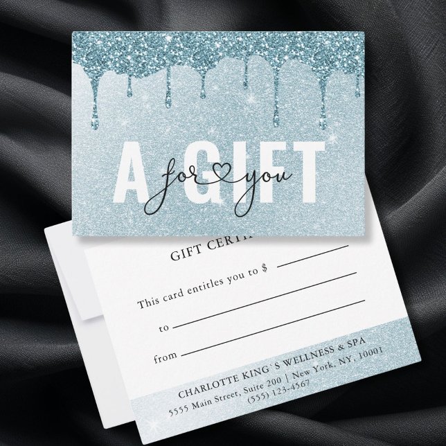 BUSINESS GIFT CERTIFICATE | Blue Glitter Drop (BUSINESS GIFT CERTIFICATE | Rosegold Glitter Drop)