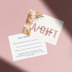 BUSINESS GIFT CERTIFICATE   BOHO TROPICAL