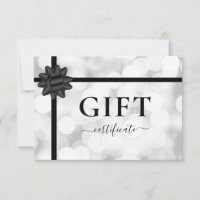 BUSINESS GIFT CERTIFICATE | Bow | Silver Glitter