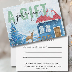 BUSINESS GIFT CERTIFICATE   Christmas Snow Pattern