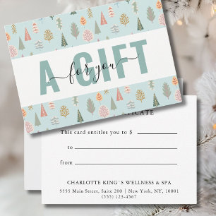 BUSINESS GIFT CERTIFICATE Christmas Winter Tree