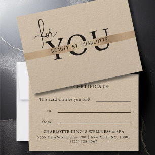 BUSINESS GIFT CERTIFICATE For you!