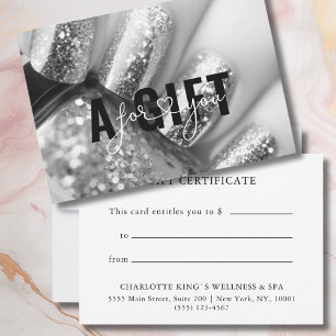 BUSINESS GIFT CERTIFICATE Glitter Nails