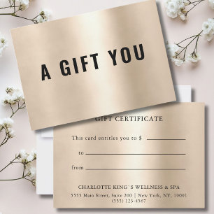 BUSINESS GIFT CERTIFICATE   Gold