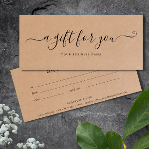 Business Gift Certificate Kraft Paper