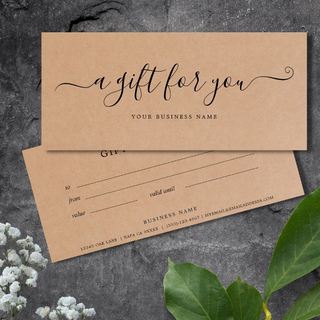 Business Gift Certificate Kraft Paper (Kraft Paper Gift Certificate)