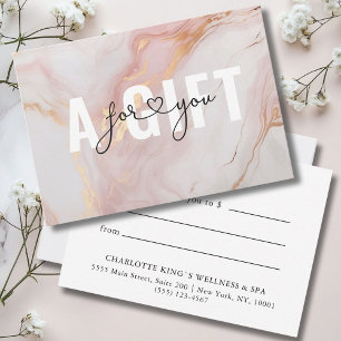 BUSINESS GIFT CERTIFICATE   MARBLE GOLD BLUSH
