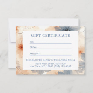 BUSINESS GIFT CERTIFICATE Modern Floral