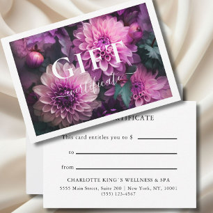 BUSINESS GIFT CERTIFICATE Modern Floral