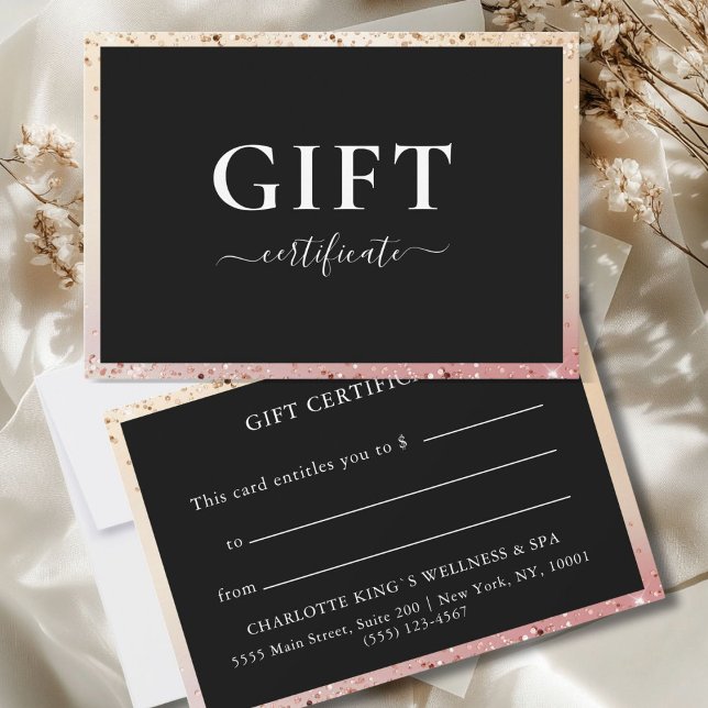 BUSINESS GIFT CERTIFICATE | MODERN |GLITTER (BUSINESS GIFT CERTIFICATE | MODERN |GLITTER PINK GOLD)