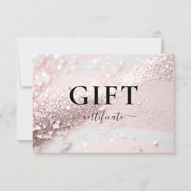BUSINESS GIFT CERTIFICATE | Modern | Glitter (Front)