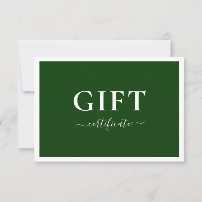 BUSINESS GIFT CERTIFICATE | Modern Minimal (Front)