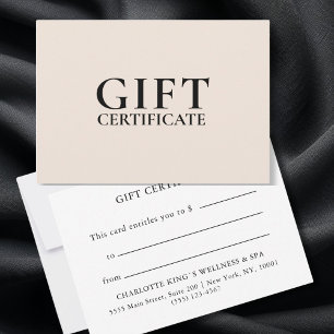 BUSINESS GIFT CERTIFICATE Modern Minimal