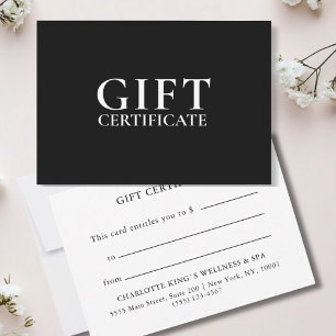 BUSINESS GIFT CERTIFICATE Modern Minimal