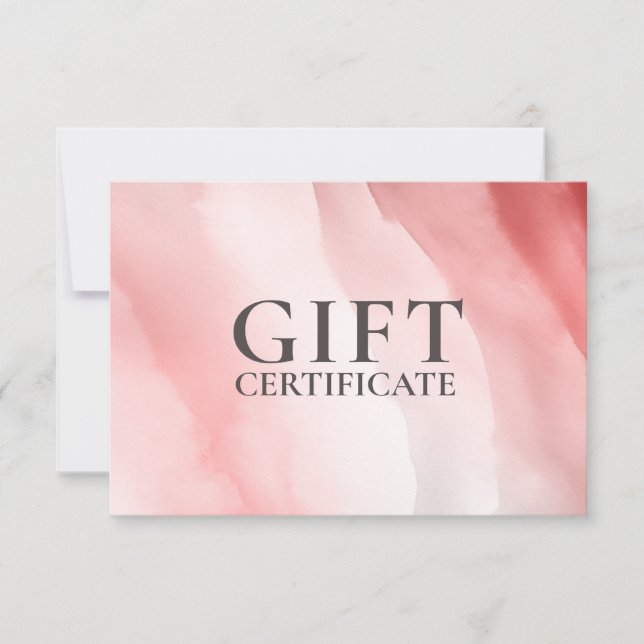 BUSINESS GIFT CERTIFICATE | Modern | Watercolor|  (Front)