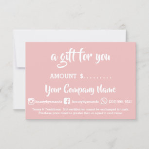 Business Gift Certificate Online Shop Powder