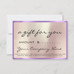 Business Gift Certificate Purple Pearl Logo