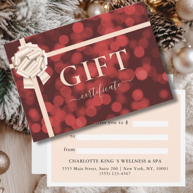 BUSINESS GIFT CERTIFICATE | Ribbon | Red Glitter (BUSINESS GIFT CERTIFICATE | Ribbon | Red Glitter)
