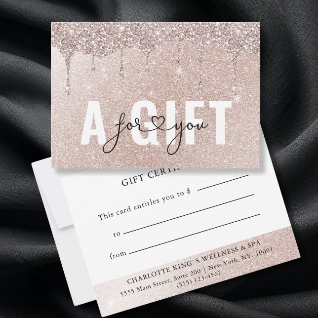BUSINESS GIFT CERTIFICATE | Rosegold Glitter Drop (BUSINESS GIFT CERTIFICATE | Rosegold Glitter Drop)