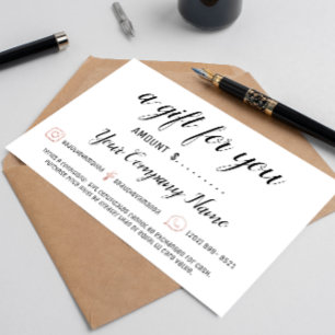 Business Gift Certificate Simply Logo Social