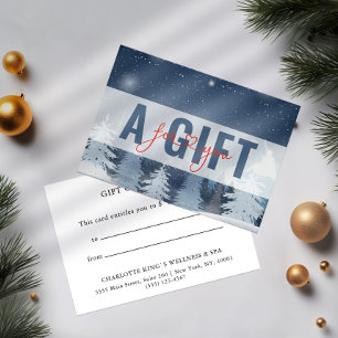 BUSINESS GIFT CERTIFICATE   Winter Snow Landscape