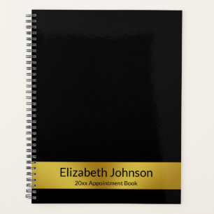Business Gold and Black Name Appointment Book Planner