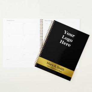 Business Gold and Black Name Logo Appointment Book Planner