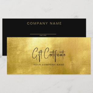Business Gold & Black Gift Certificate