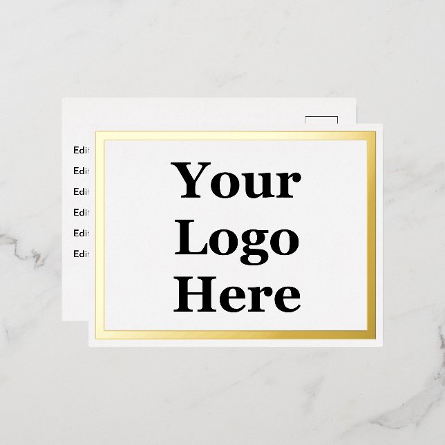 Business Gold White Your Logo Here 2Sided Template (Front/Back)