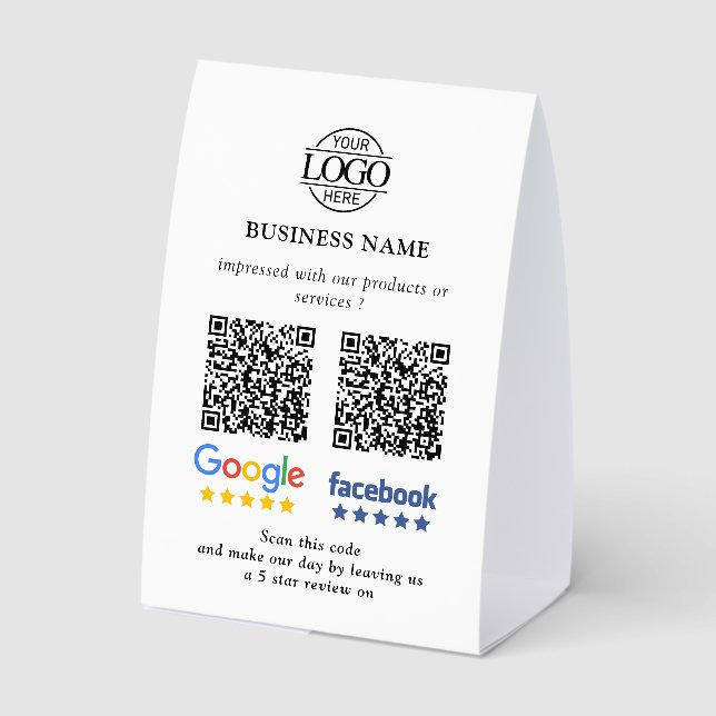 Business Google & Facebook Reviews QR Code Sign (Back)