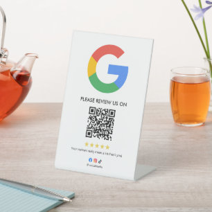 Business Google Review Tabletop Sign l QR Code